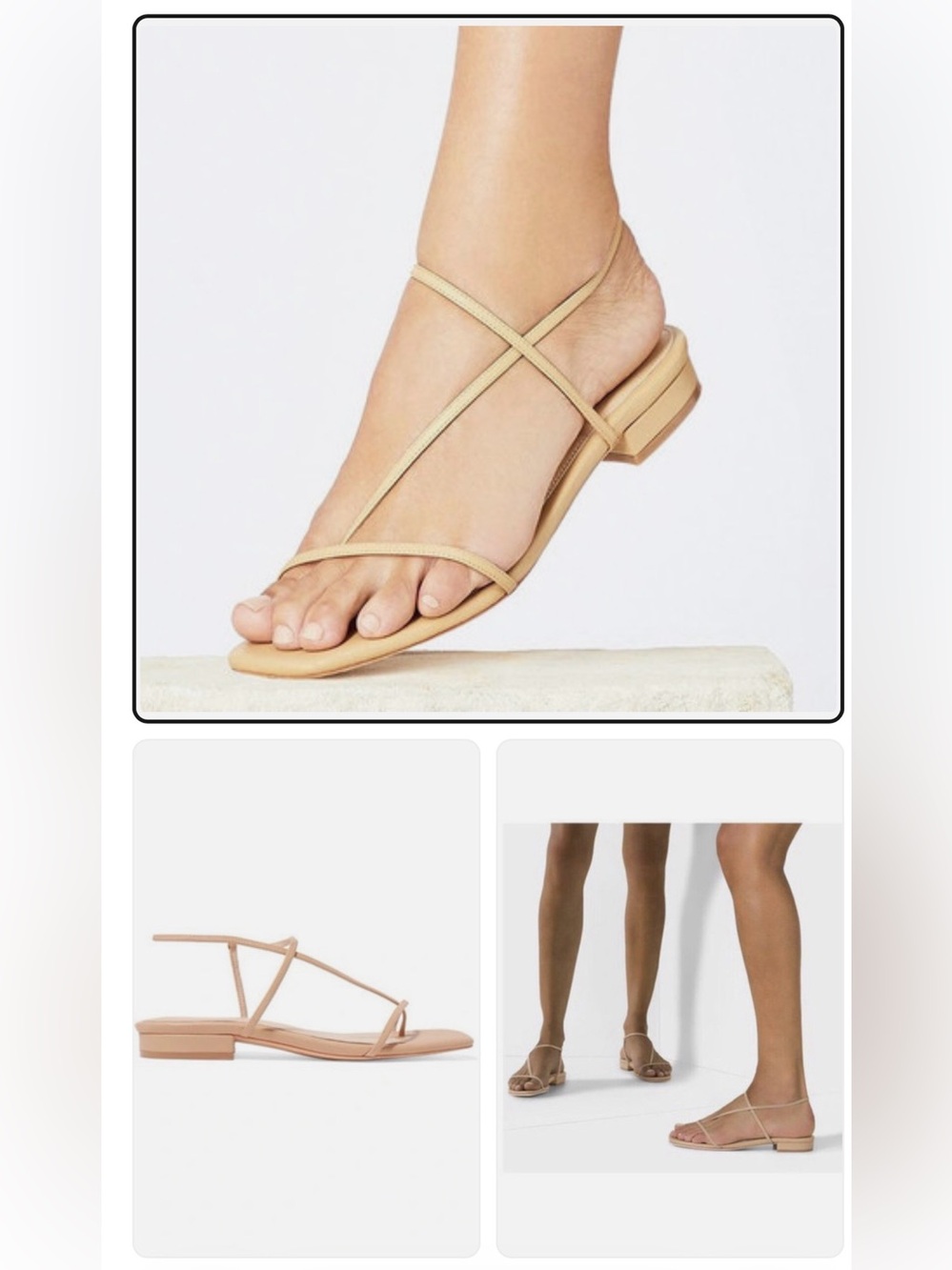 Studio Amelia Nude Strappy Women's Flat Sandals